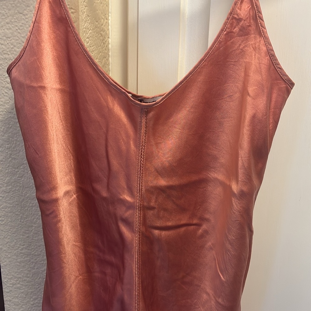 T. Alexander Wang Rose Pink Draped Silk-Satin Bodysuit - Picture 7 of 14